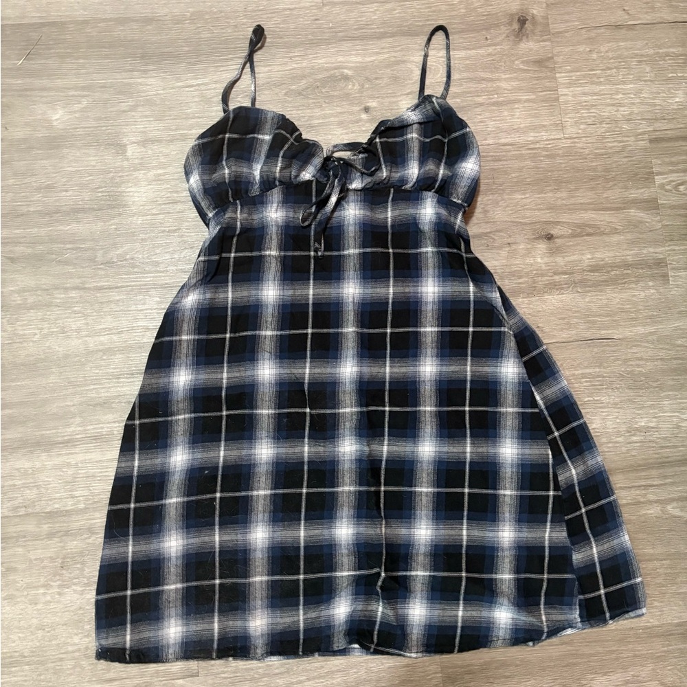 Wild Fable Navy and White Plaid Dress